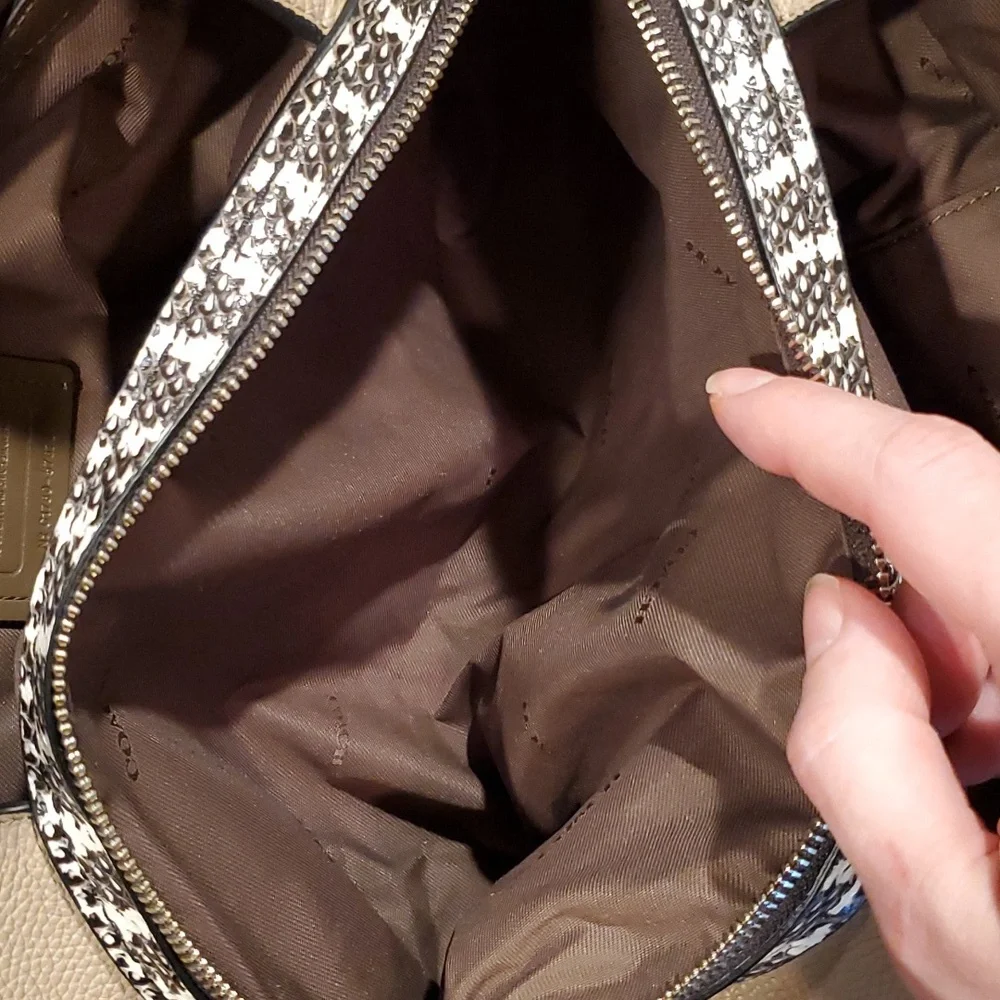 Coach exotic trim Edie shoulder bag